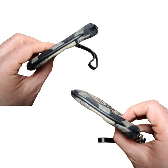 Coach Wristlet Wallet Signature C Jacquard & Leather Gray Groumet - Picture 4 of 10